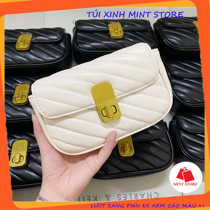 Túi đeo chéo nữ, túi xách da mềm khóa xoay cao cấp đi chơi sang chảnh PK 393