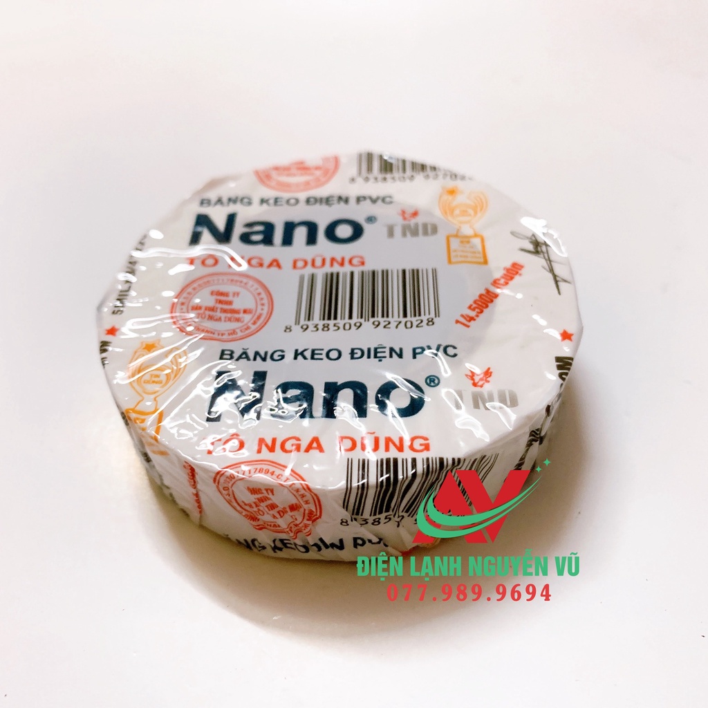 Băng keo điện Nano Tô Nga Dũng màu trắng 20YA