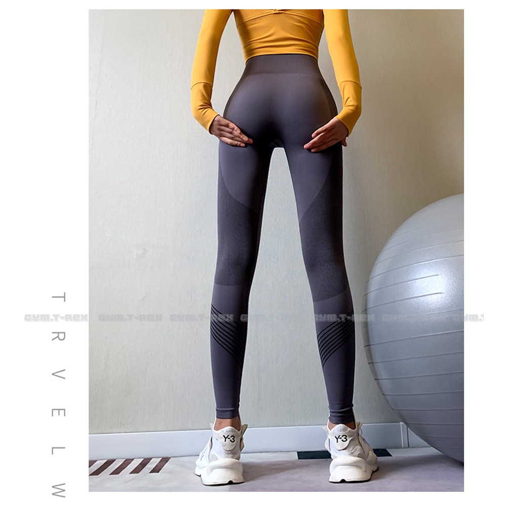 Quần gym nữ cạp cao họa tiết vân cơ SP066, Quần legging nữ yoga nâng mông - Gym Trex