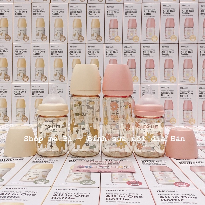 Bình sữa MOYUUM LLAMA / DAISY - bản Lạc Đà / Hoa Cúc 170ml - 270ml núm ti tự chọn
