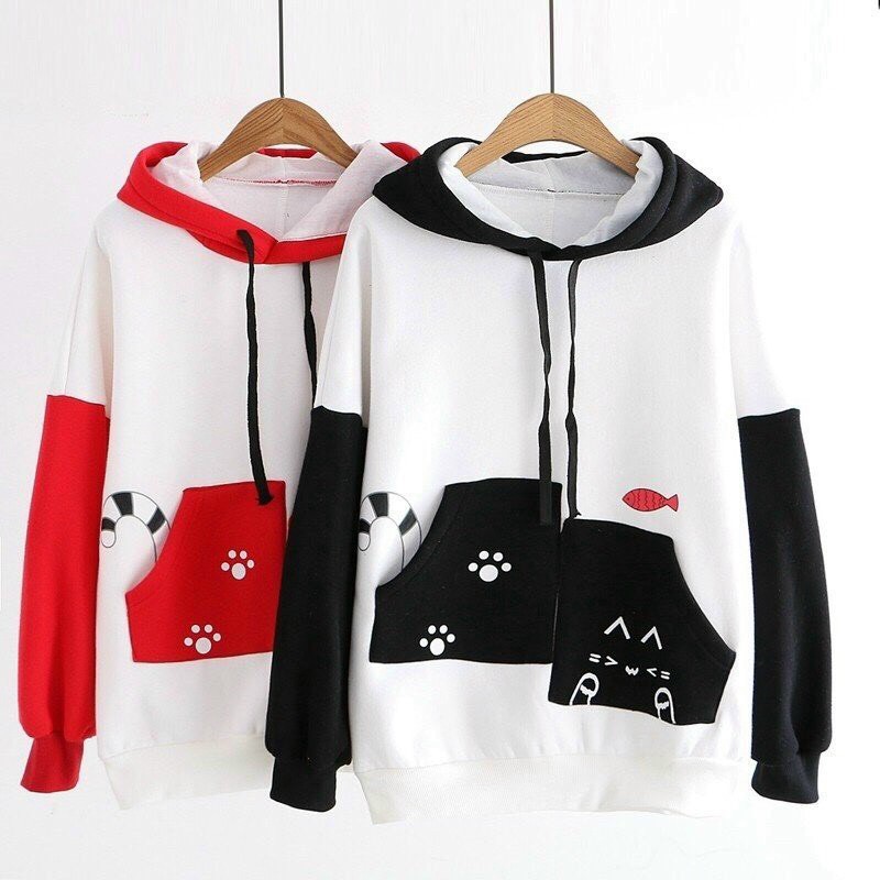 Nikafashion Áo Hoodie Nón Unisex Nam Nữ Chất Vải Nỉ Freesize 1 kích cỡ Form Dáng Rộng Dưới 65kg Mặc Đẹp Hình M.È.O.C.A | BigBuy360 - bigbuy360.vn