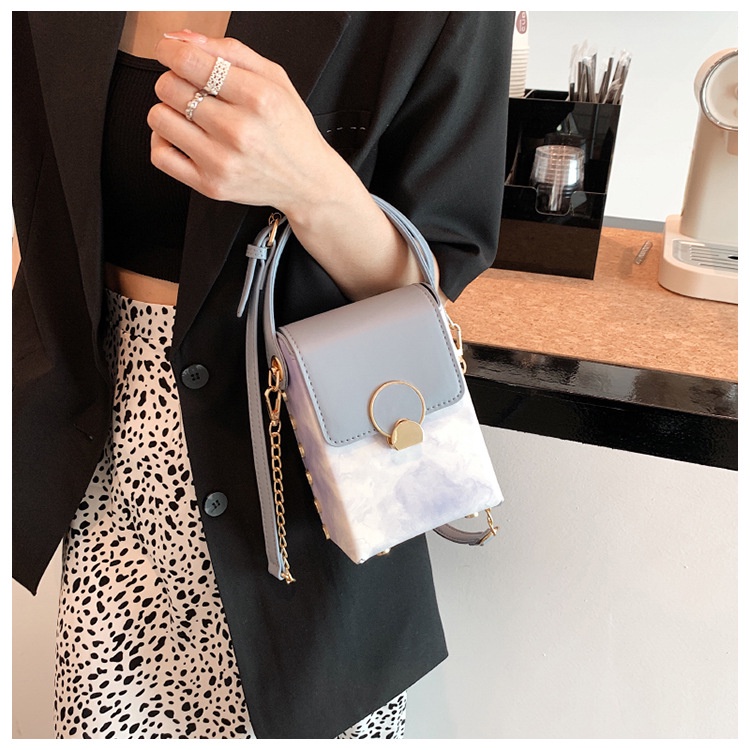 Túi Đeo JASMIN NOIR Chéo In Họa Tiết Hoa Phối Quai Xích Thời Trang Xinh Xắn Cho Nữ