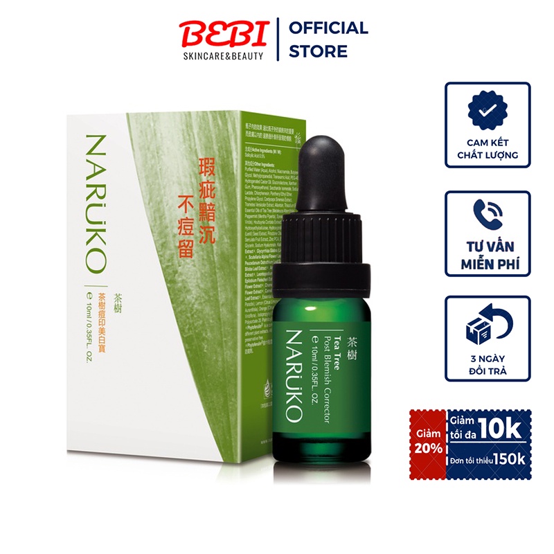 Tinh chất tràm trà giảm thâm mụn NARUKO Tea Tree Post Blemish Corrector 10ml (Bản Đài)