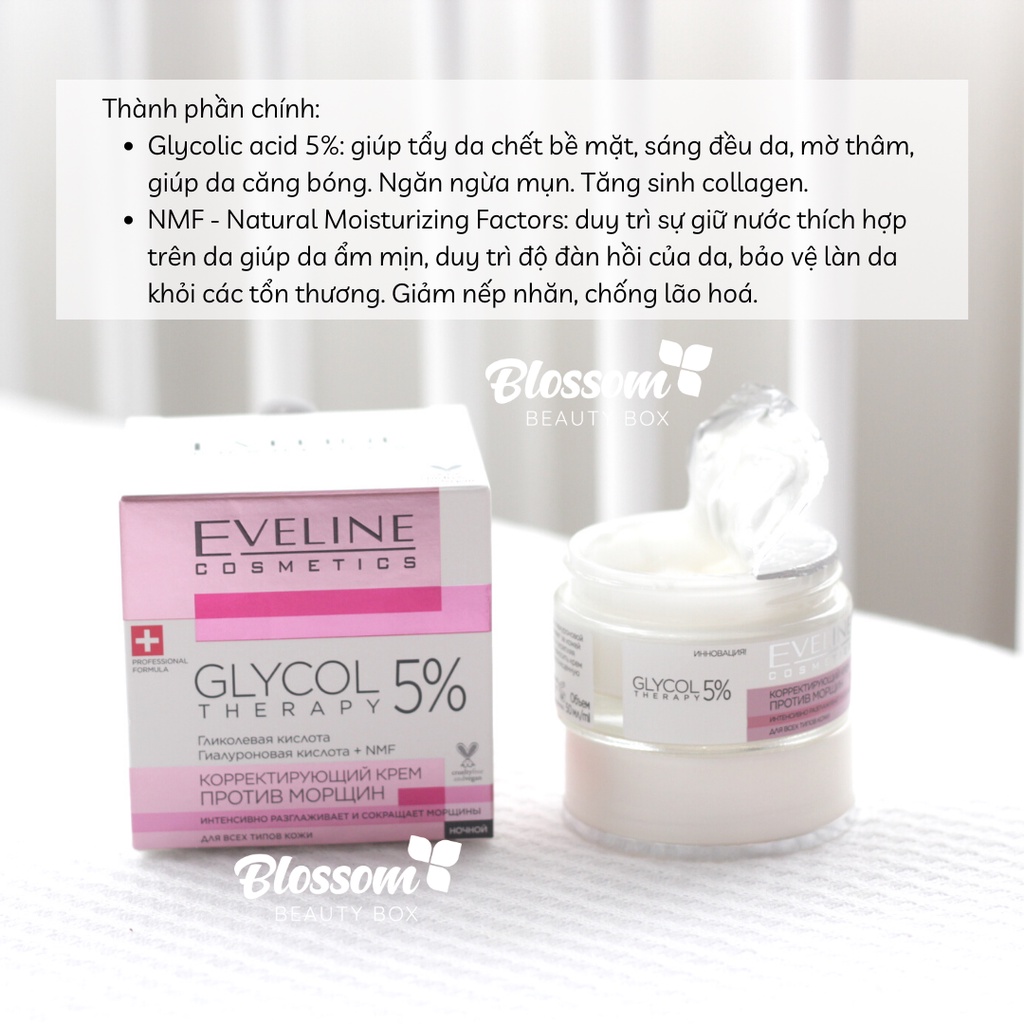 Kem dưỡng chống lão hoá tái tạo da EVELINE GLYCOL 5% therapy 50ML