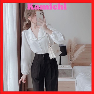 Áo sơ mi lụa tằm chạy dây ngọc hàng mới kamichi