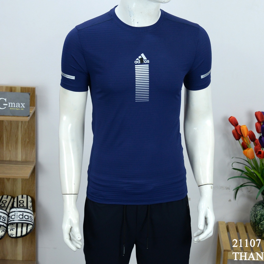 Áo phông nam thể thao adidas cao cấp mùa hè cộc tay cổ tròn chất thun lạnh mã 21107