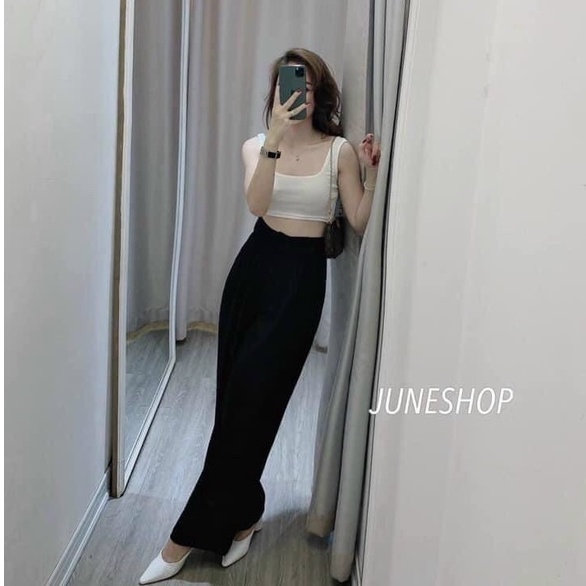 QUẦN ỐNG RỘNG ĐŨI DÀI NỮ LƯNG THUN CO GIÃN CAO CẤP MÀU TRẮNG ĐEN SIÊU CÁ TÍNH CỰC SANG THỜI THƯỢNG NITIQC