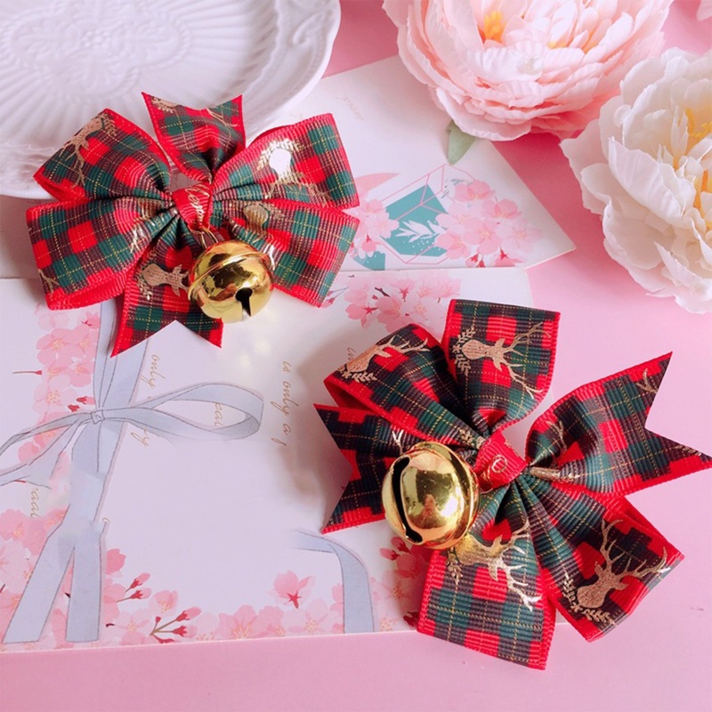 Kẹp Tóc Hình Nơ Họa Tiết Giáng Sinh Đáng Yêu Dành Cho Bé Gái