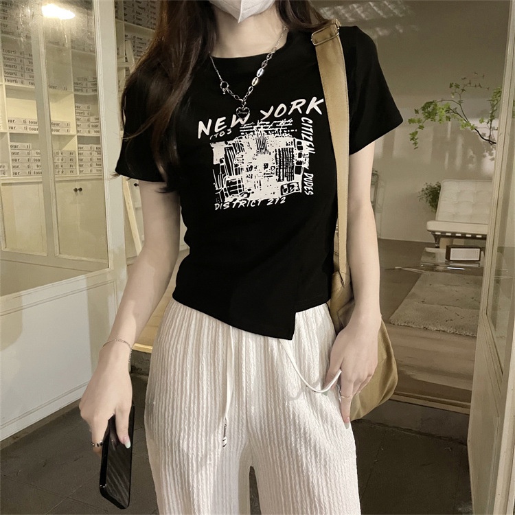 Áo Thun Ngắn Tay 2 Thiết Kế Độc Đáo Thời Trang Mùa Hè Cho Nữ