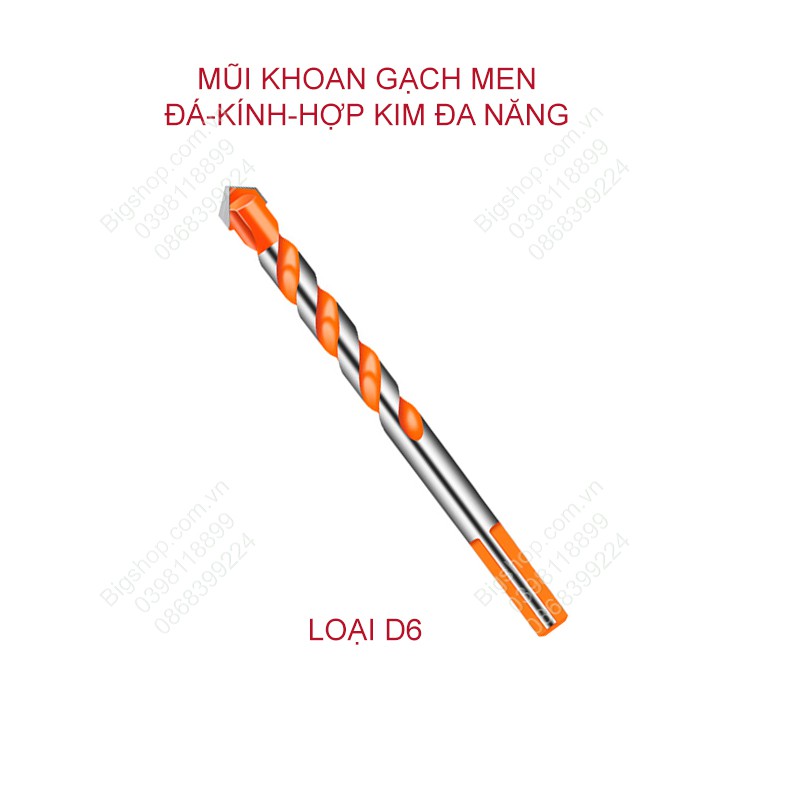 Mũi khoan gạch men, đá, bê tông, kính, nhôm, tấm sắt, gỗ đa năng