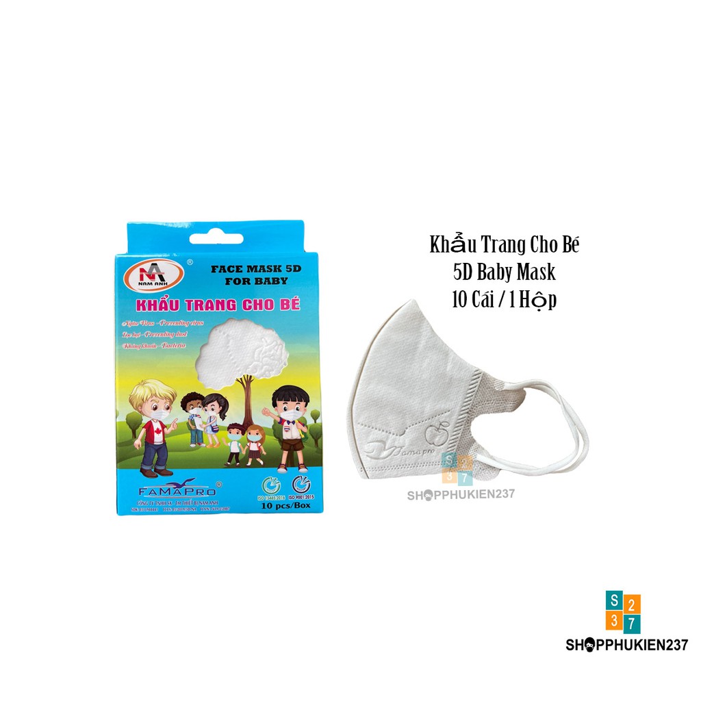 Khẩu trang cho bé Nam Anh Famapro 5D 3 lớp kháng khuẩn