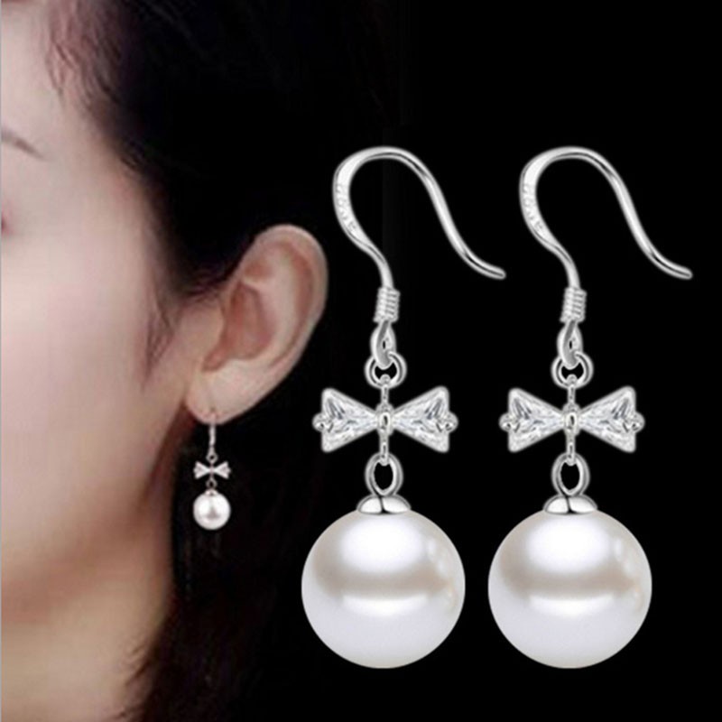 Bông Tai Ngọc Trai Hàn Quốc S925 Mạ Bạc Bạch Kim Không Gây Dị Ứng Bông tai Ngọc Trai Ngắn Bông Tai Ngọc Trai Đính Ngọc Trai Bộ Đôi Bông Tai