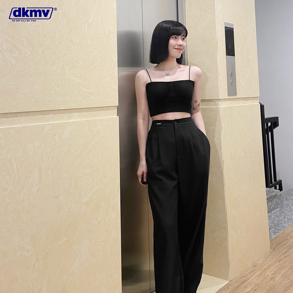 Quần suông ống rộng lưng cao siêu hack dáng màu đen Don't Kill My Vibe | High Waist Pants