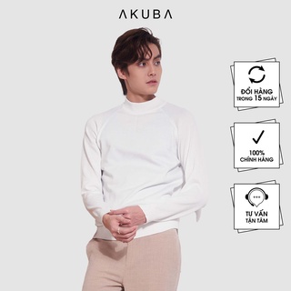 Áo len tay dài cổ trụ Akuba chất liệu len dệt kim mềm mịn, áo nhẹ