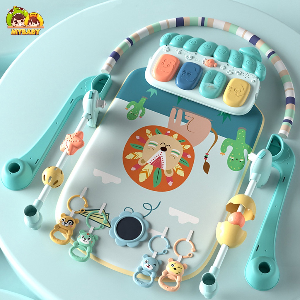 Thảm đàn piano cho bé nằm chơi cao cấp phát triển thính giác thị giác đèn,nhạc, Mybaby