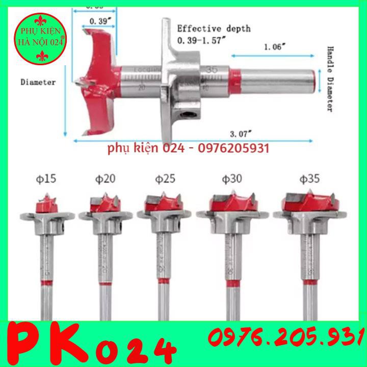 Bộ 5 Mũi Khoan Khoét Lỗ Gỗ, Nhựa Đường Kính 15-35mm cao cấp