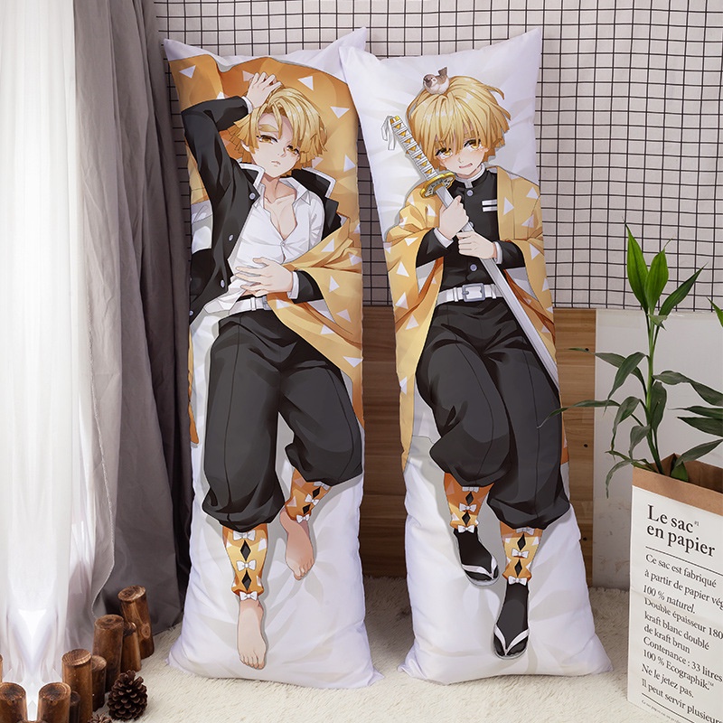 Vỏ Gối In Hình Anime Demon Slayer Agatsuma Zenitsu Dakimakura Kamado Nezuko