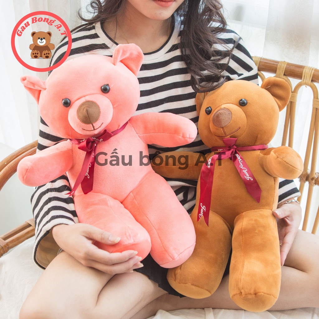 [HOT] Gấu Bông Teddy - Thú Nhồi Bông Teddy Màu Nâu, Hồng size 40cm