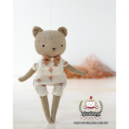 COMBO Gói Nguyên Liệu tự bạn làm Búp bê Thú Bông RAG DOLL vintage - Kit DIY handmade bạn tập may - Bách hóa Na Na