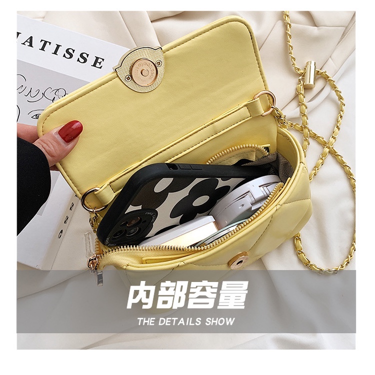 Túi Đeo JASMIN NOIR Chéo Quai Xích Họa Tiết Kẻ Sọc Cho Nữ