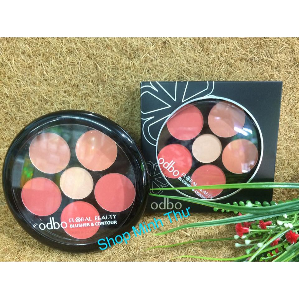 Má Hồng 6 ô ODBO Floral Beauty Blusher &amp; Contour (OD161)