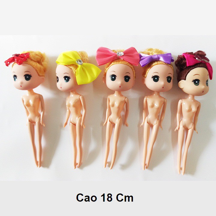 Bịch 10 búp bê chibi 18Cm trang trí bánh kem, đồ chơi búp bê chibi