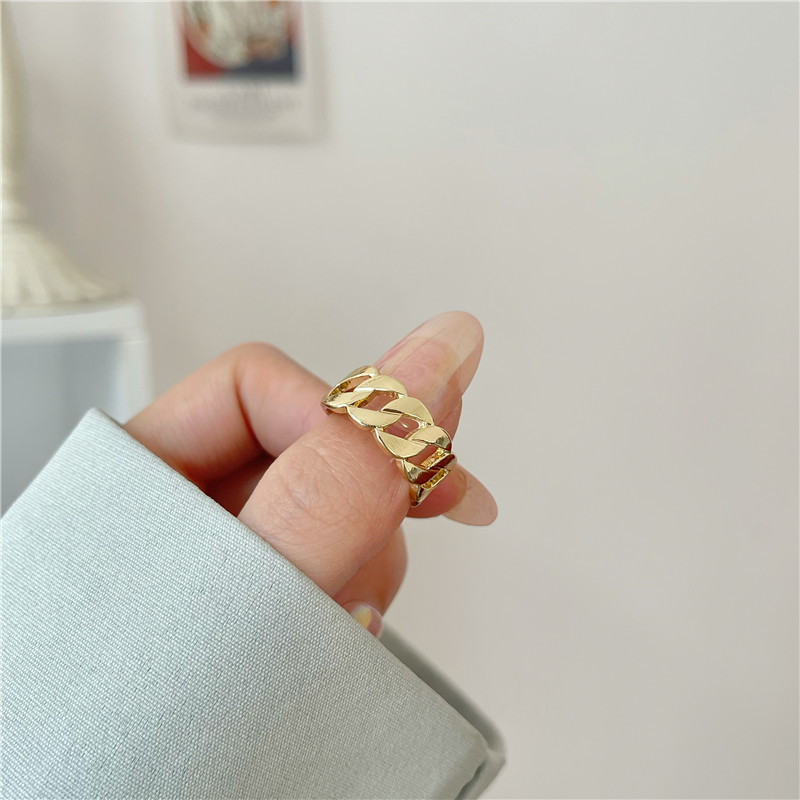 Korean Simple Bamboo Double Layer Ring with Adjustable Opening Fashion Ring F407