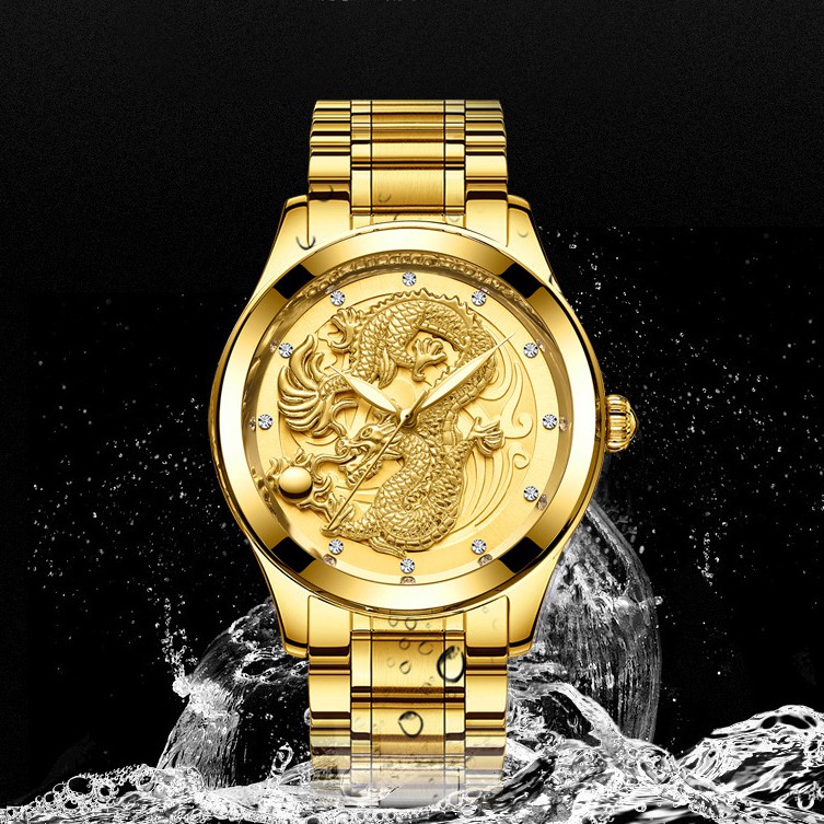 Đồng hồ nam Seno chống nước chống xước, dây kim loại vàng cao cấp DH9105 seno | BigBuy360 - bigbuy360.vn