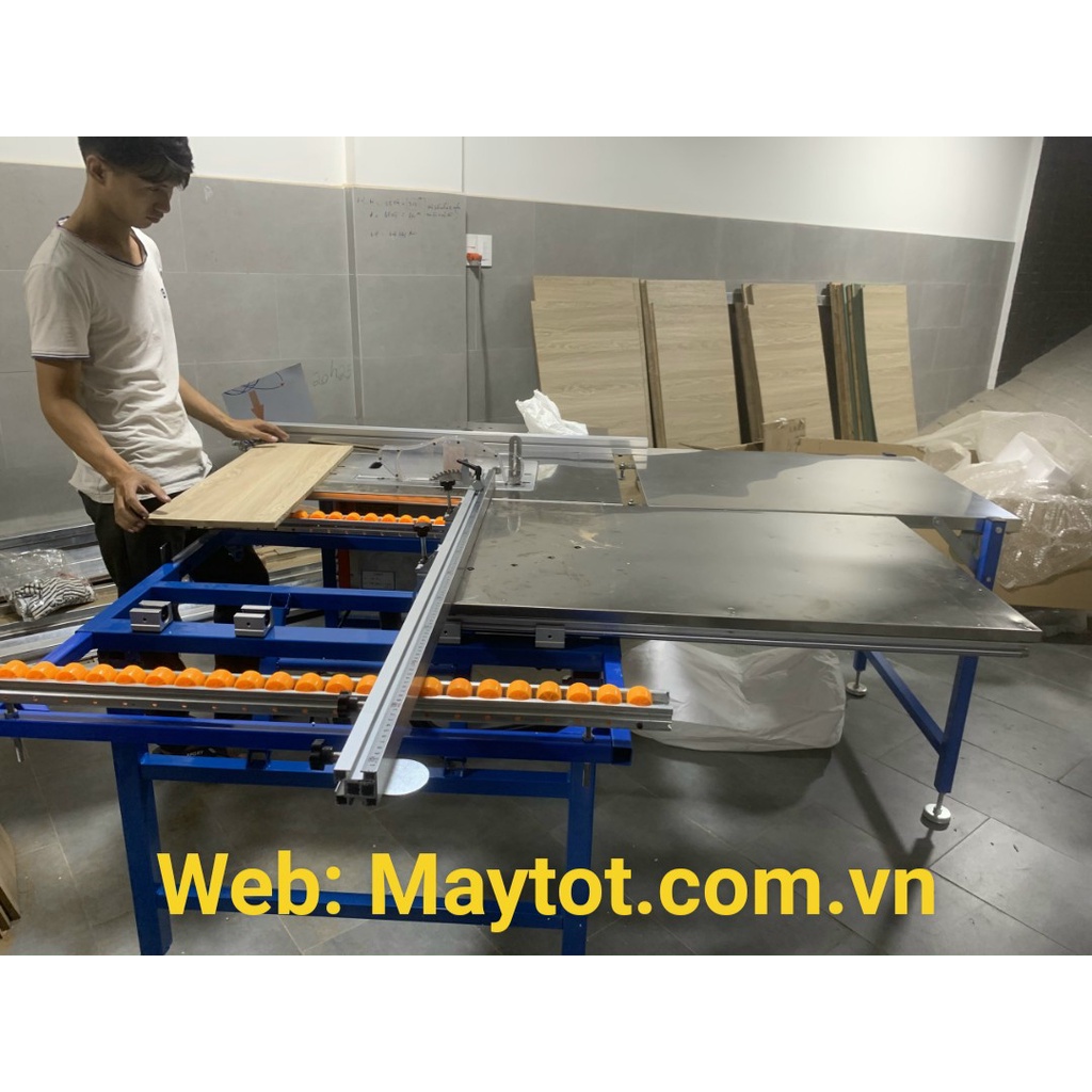 Máy cưa bàn trượt mini nâng điện loại tốt