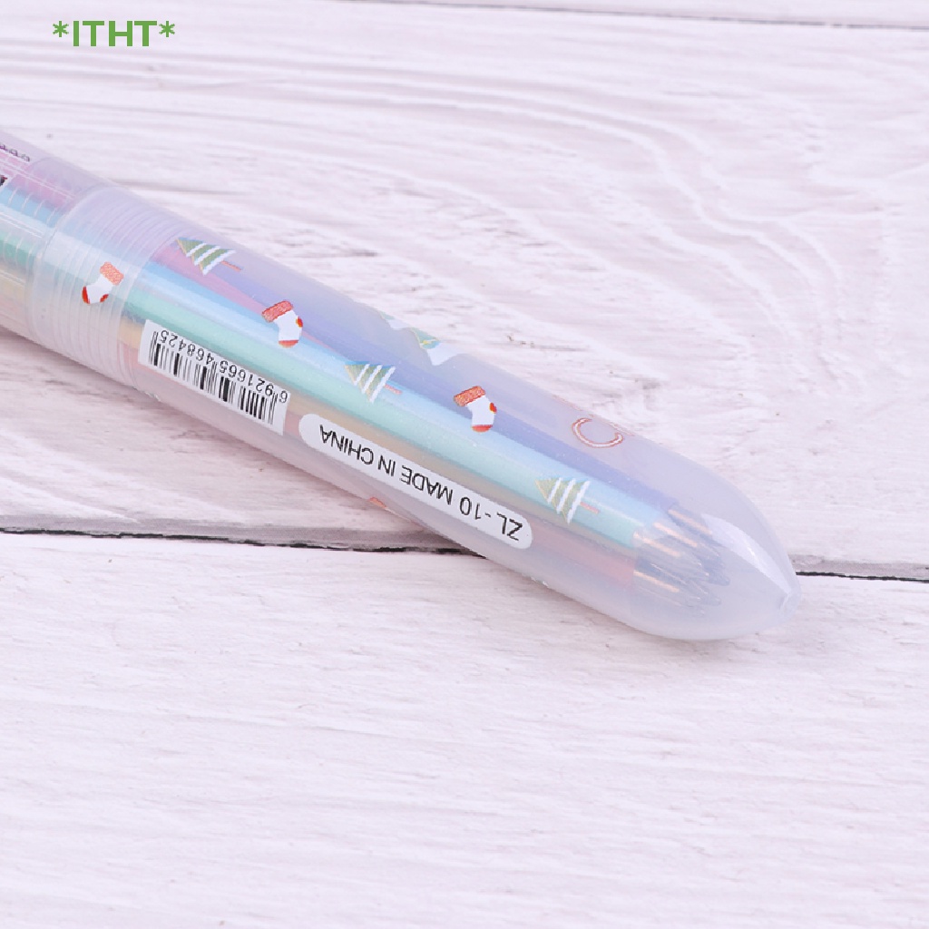 1 Bút Bi Dạng Nhấn 10 Màu 6 Màu Tùy Chọn Phong Cách Giáng Sinh Mới