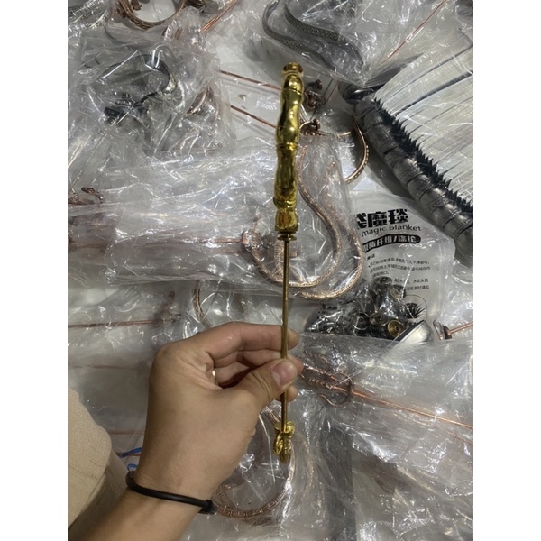 Móc đồng treo lồng chim đốt trúc sư tử Màu Vàng hàng Tàu