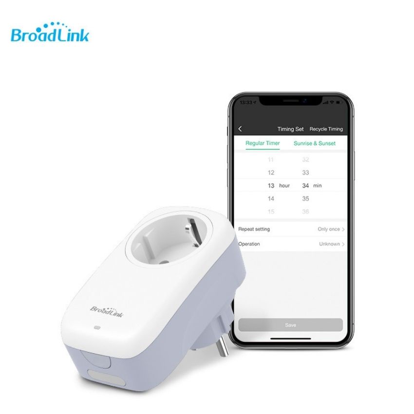 Ổ Cắm Thông Minh Wifi Broadlink SP4L 16A- 3500W Hẹn Giờ Điều Khiển Từ Xa Qua App, Điều Khiển Từ Xa Bằng Điện Thoại WIFI