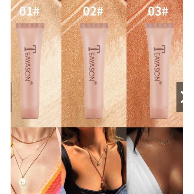 Kem Bắt Sáng Make Up Body Phong Cách Âu Mỹ Teayason Liquid Highlighter Oil Free