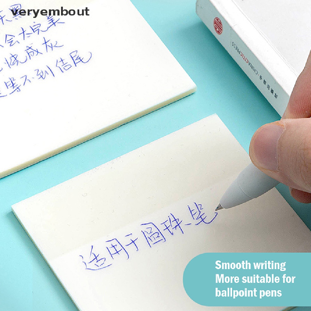 Set 50 Tờ Giấy Ghi Chú Trong Suốt Chống Thấm Nước Tiện Dụng