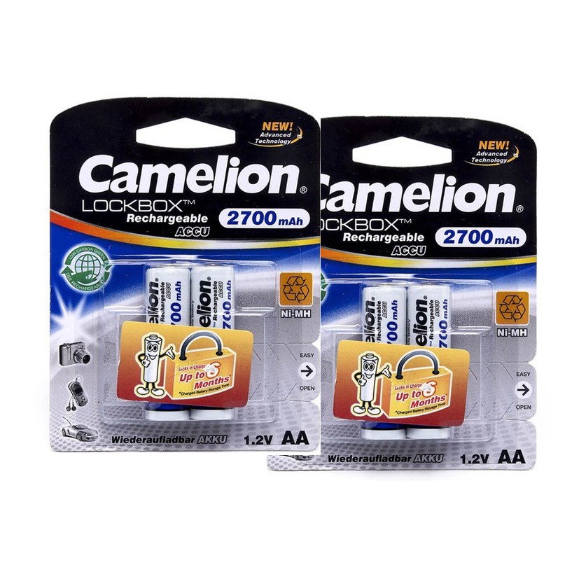 Bộ 4 Viên Pin Sạc AA Camelion 2700 mAh Lockbox Series 1.2V