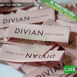 50c In theo yêu cầu Nhãn mác quần áo satin lụa