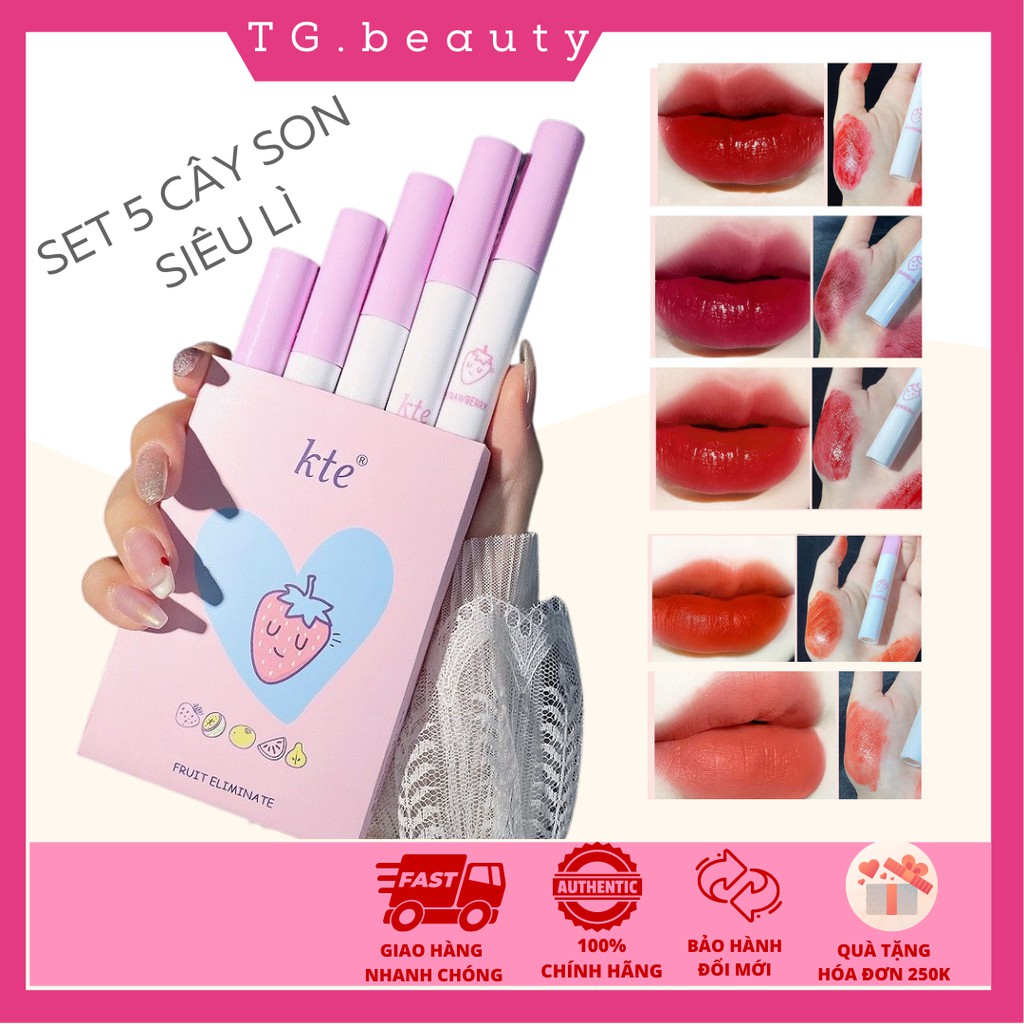 Set 5 Cây Son Kem Lì KTE Fluffy Matte Lip Glaze Tone Màu Siêu Xinh