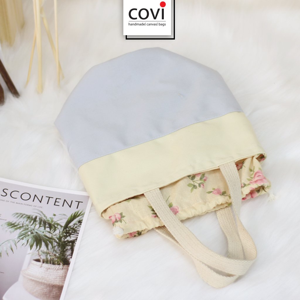 Túi cơm 2 màu Vải Canvas Thương Hiệu Covi