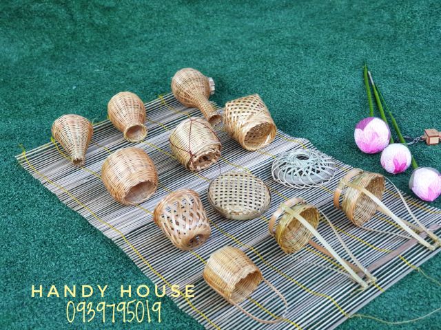 Bộ mành tre mini 12 món treo tường siêu dễ thương