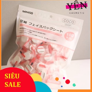 1K (Lẻ 1 viên) Mặt Nạ Nén Miniso - Face Lotion Sheet 100 viên