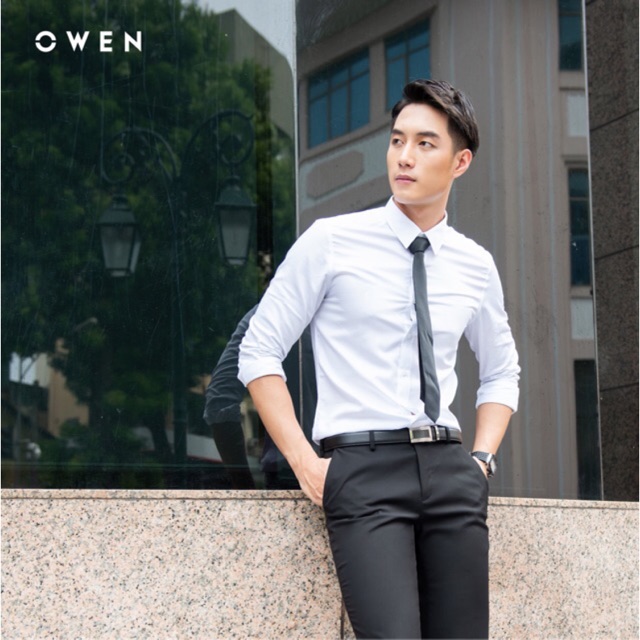 ÁO SƠ MI TRẮNG DÀI TAY OWEN (vải sợi tre)