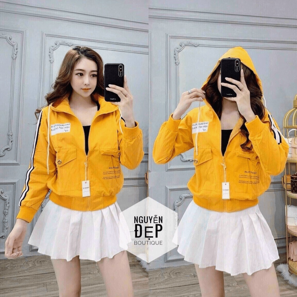 [HCM]Áo khoác dù nữ 2 lớp chống nắng tia Uv cực tốt có mũ siêu hot cho các chị em KME FASHION