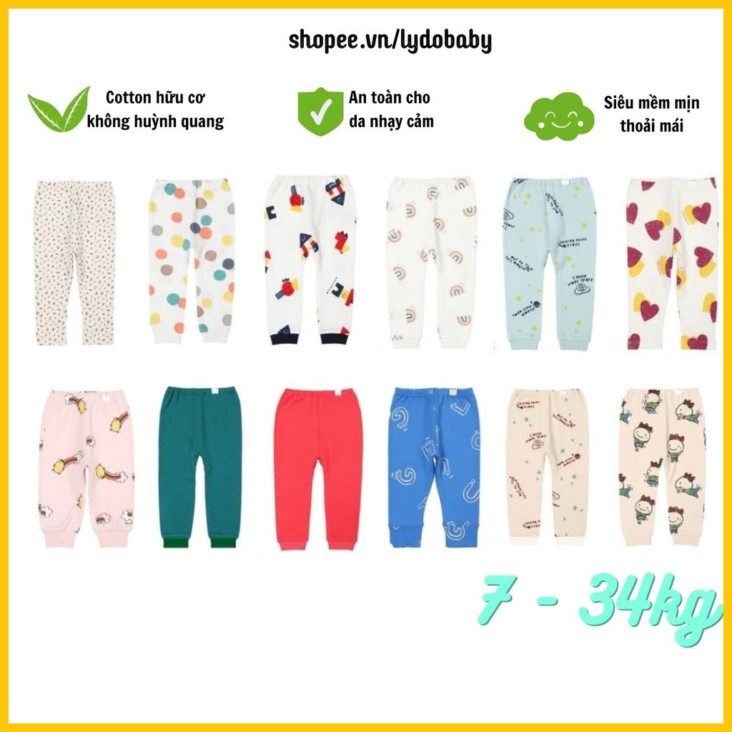 Quần dài bé trai bé gái 7kg - 34kg hàng hiệu xuất hàn dư xịn chất cotton hữu cơ mùa thu đông 6 tháng - 10 tuổi