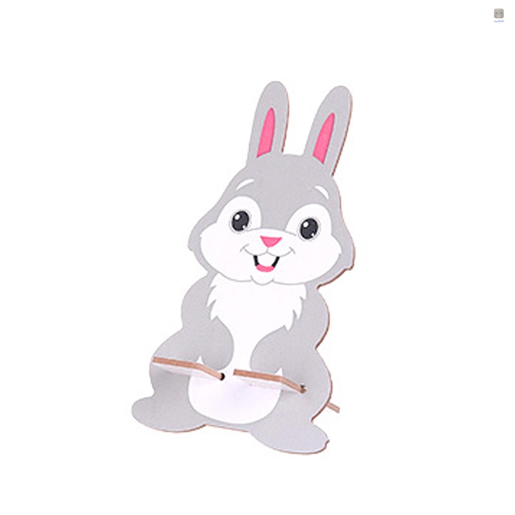 Giá Đỡ Điện Thoại/Máy Tính Bảng Bằng Gỗ Hình Chú Thỏ Hoạt Hình Đáng Yêu