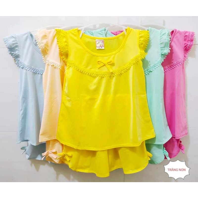 Bộ quần áo thun lạnh cánh tiên dễ thương cho bé gái. Đồ bộ bé gái