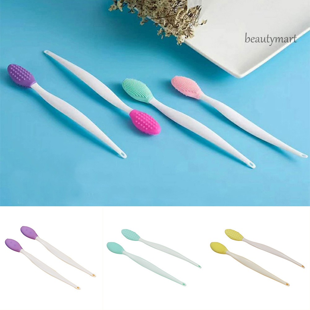 [Hàng mới về] Cọ silicone 2 đầu tẩy mụn đầu đen làm sạch mặt mũi