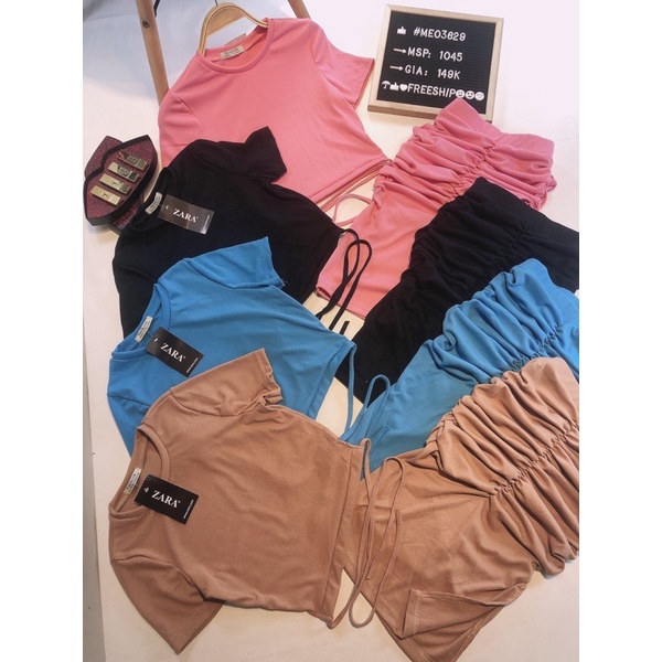 [Chuyên Sỉ] Set thun len gân cột lưng, chân váy xẻ tà tôn dáng - hàng đẹp lắm luôn nha các chị