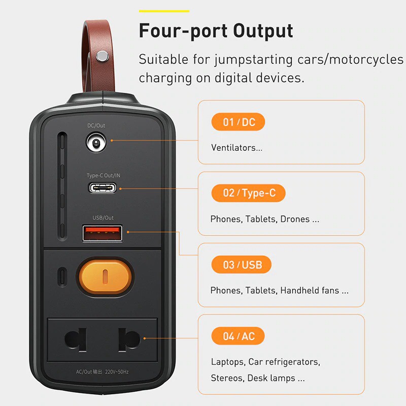 Bộ Kích Nổ Xe Hơi BASEUS ( BS-CN02 ) Reboost Jump Starter With Portable Energy Storag Chính Hãng