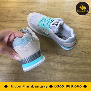 GIÀY THỂ THAO NỮ NB574 MÀU GHI/XANH