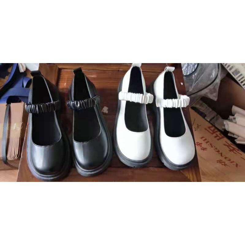 Giày Lolita quai chun Giày Búp Bê Mary Jane Quai Chun Bèo và quai cài Ngang